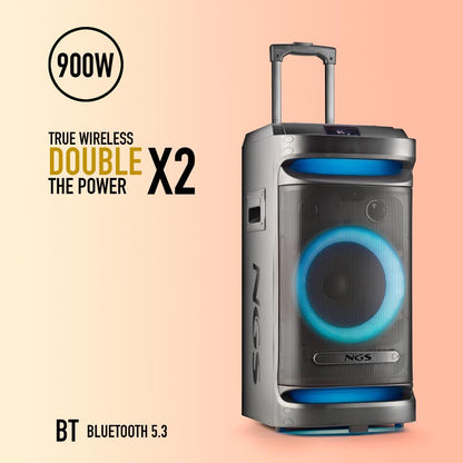 Coluna Portátil com Bluetooth NGS Wild Space 1 900W Preta