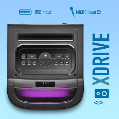 Coluna Portátil NGS 4000W Duplo 10" Woofer USB/BT(TWS) Aux in Preta