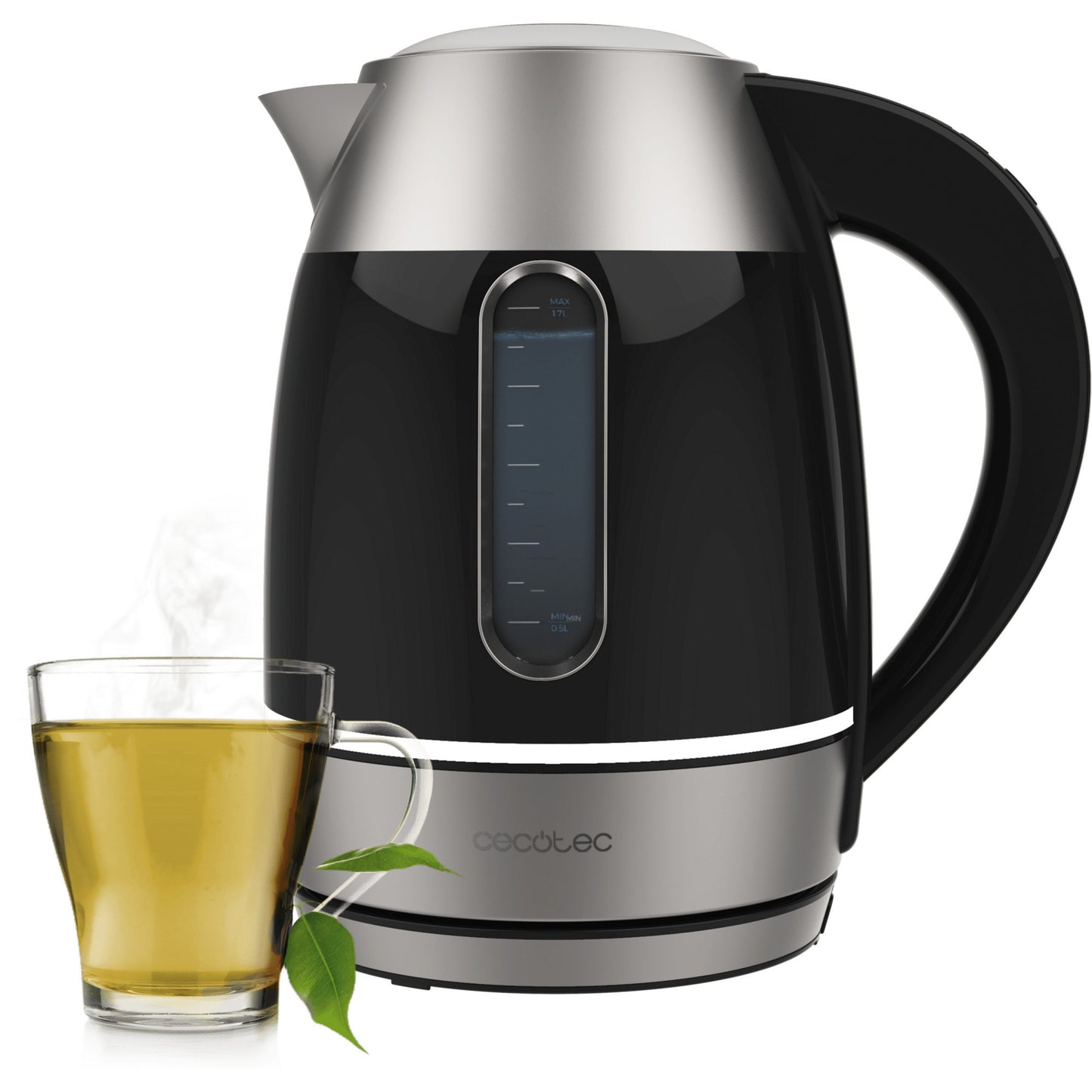 Chaleira Cecotec ThermoSense 400 VisionLight 1.7L 2200W Inox/Preto