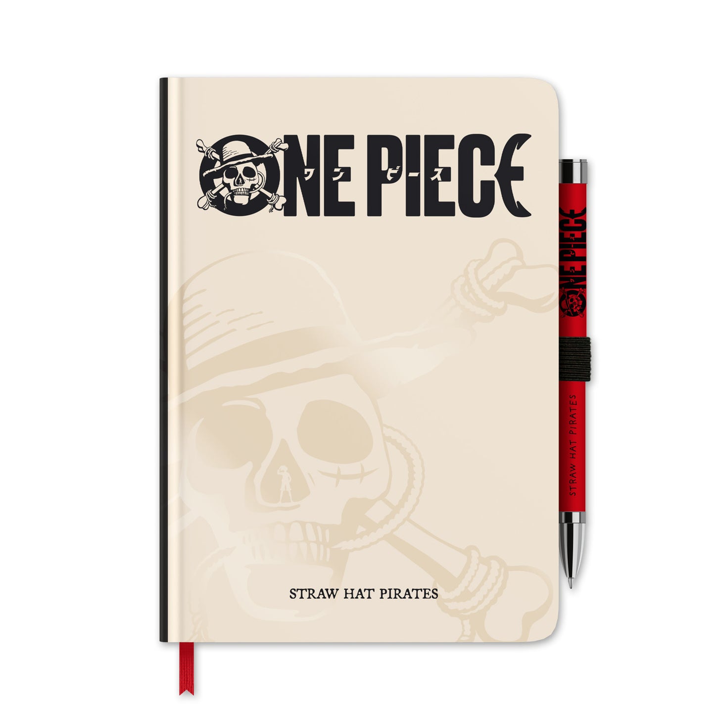 Caderno A5 premium + caneta projetor One Piece Straw Hat Pirates