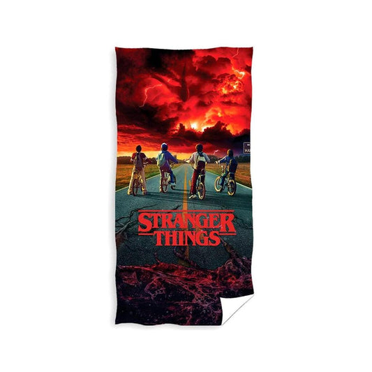Toalha de Praia Stranger Things Netflix Microfibra Preta