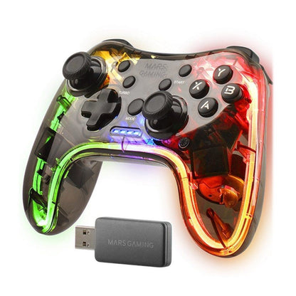 Gamepad Wireless Mars Gaming MGP-24 RGB Transparente | Compatível com PC, Android e Switch