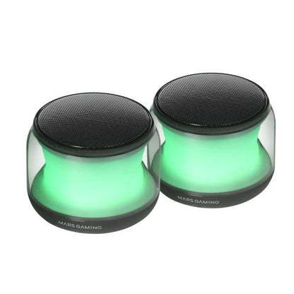 Colunas Bluetooth Mars Gaming MS-AURA/ 15W/ 2.0 Pretas