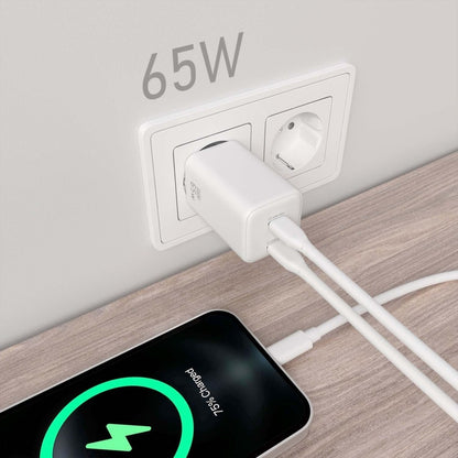 Carregador Fast Charging Aisens 2x usb-c 65w Branco ASCH-65W2P039-W