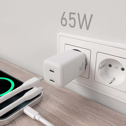 Carregador Fast Charging Aisens 2x usb-c 65w Branco ASCH-65W2P039-W