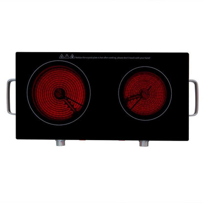 Placa Elétrica de Vitrocerâmica Portátil Orbegozo 2 Zonas 170 e 205mm 2800W