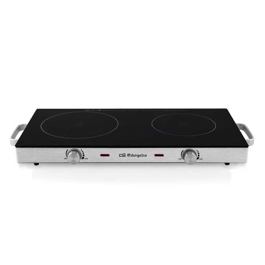Placa Elétrica de Vitrocerâmica Portátil Orbegozo 2 Zonas 170 e 205mm 2800W