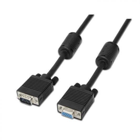 Cabo de extensão SVGA Aisens A113-0078 / VGA macho para VGA fêmea / 3W / 10Mbps / 1,8m / Preto
