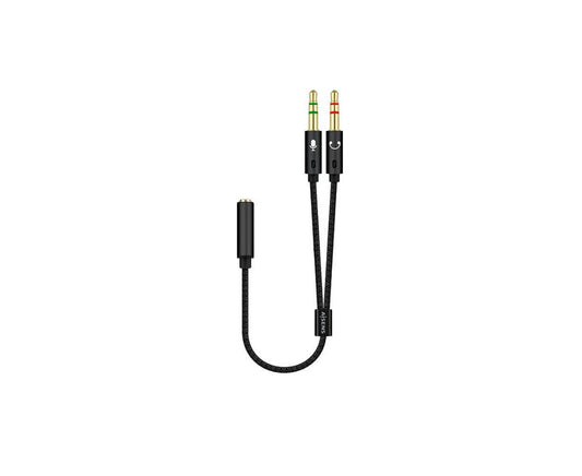 Adaptador Jack 3.5 Fêmea para 2x Jack 3.5 Macho 25cm Aisens A128-0418
