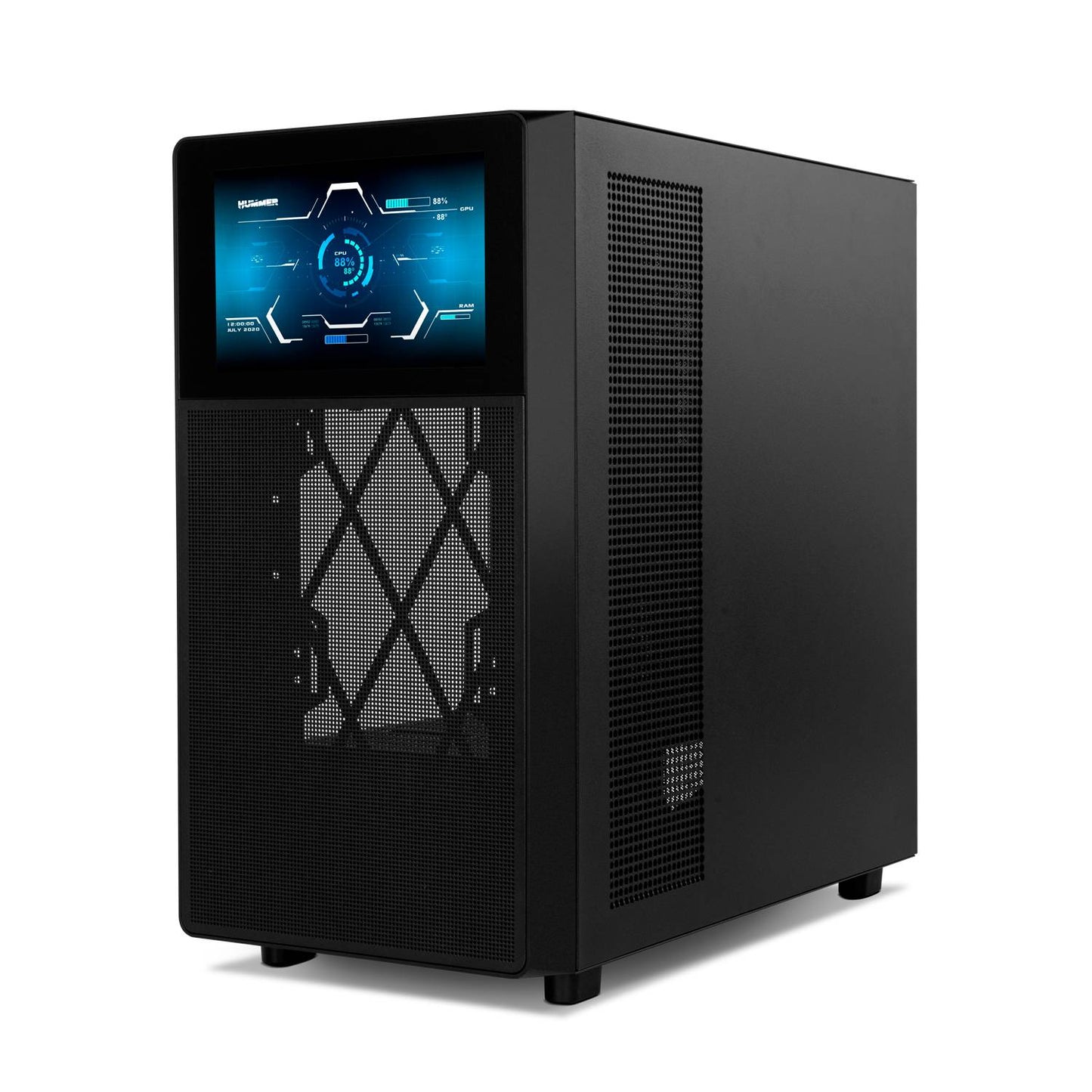 Caixa ATX Nox Hummer BIOS LCD 8” Vidro Temperado Preta