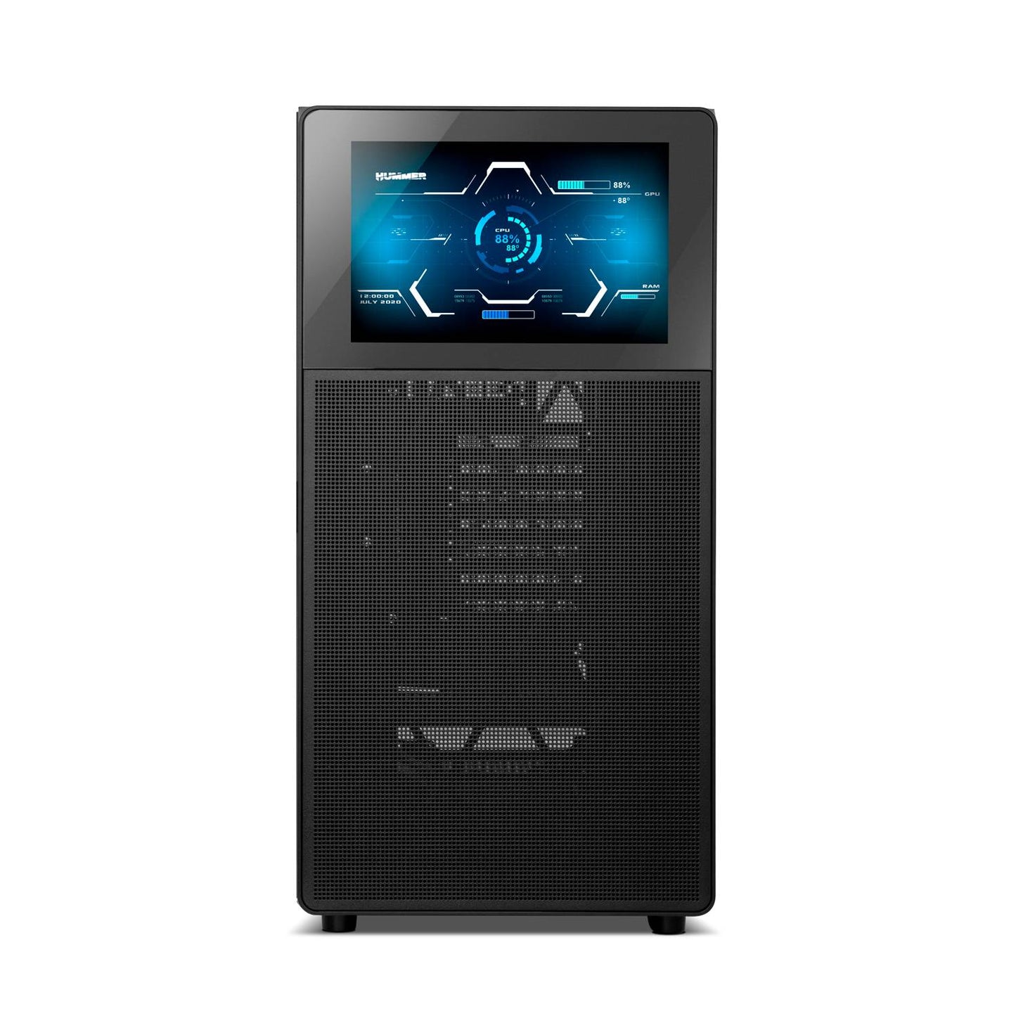 Caixa ATX Nox Hummer BIOS LCD 8” Vidro Temperado Preta