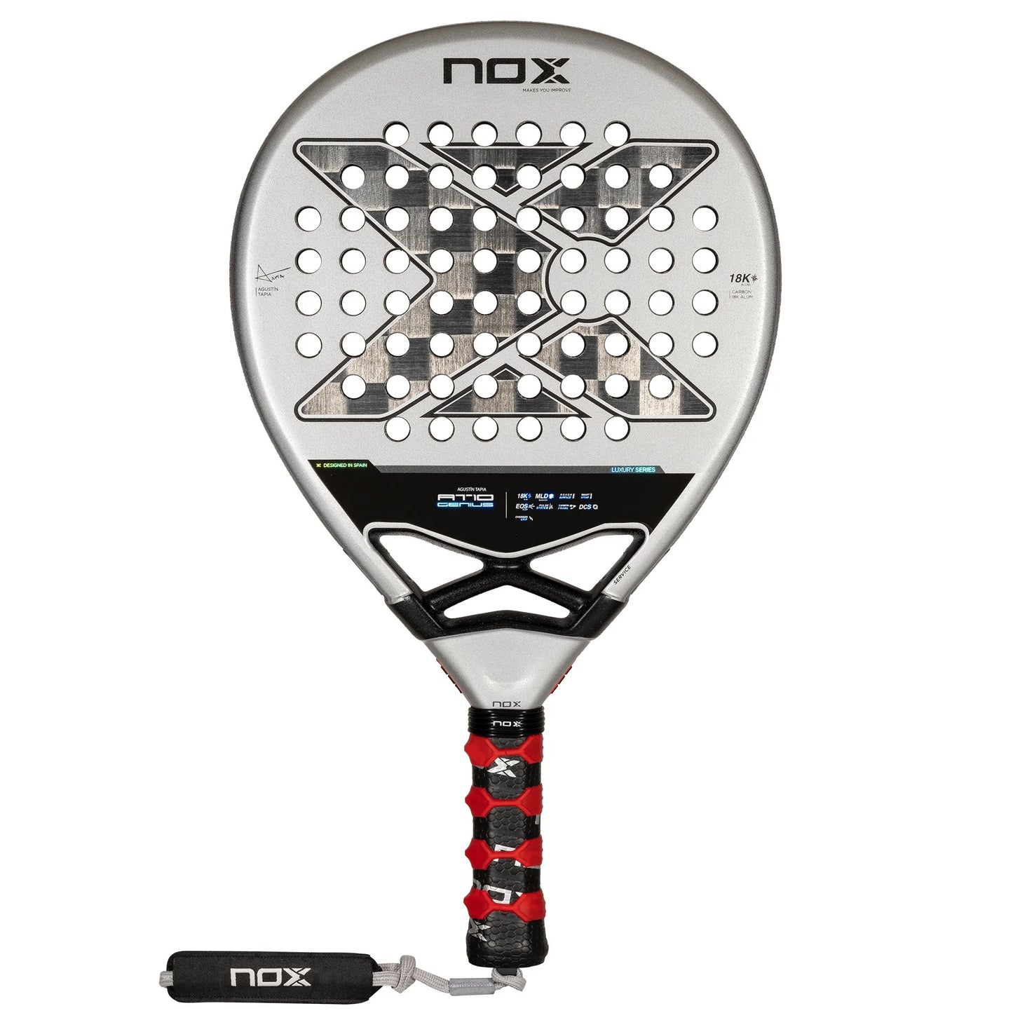 Raquete de Padel NoxSport AT10 Luxury Genius 18K 2024 Agustin Tapia / Preta e Branca
