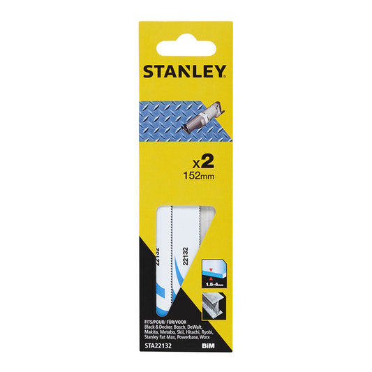 Pack 2 folha serra de sabre 15,2cm metal fino sta22132-xj stanley_0