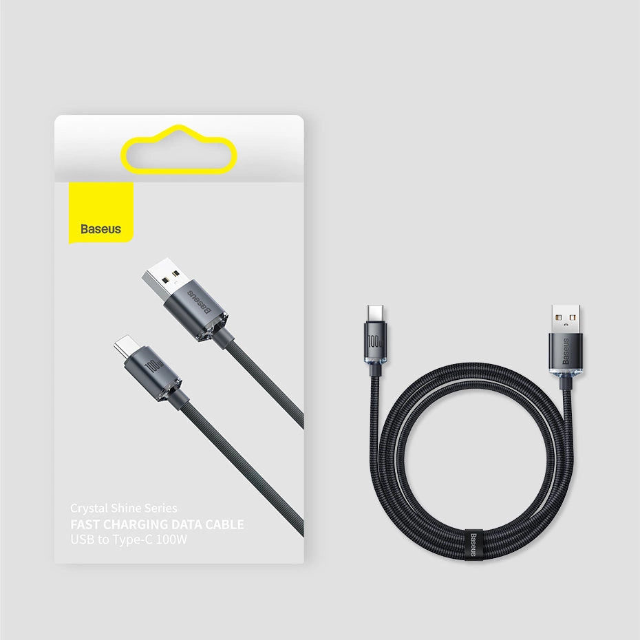 Baseus Crystal Shine Series cable USB cable for fast charging and data transfer USB Type A - USB Type C 100W 1.2m purple (CAJY000405)_23