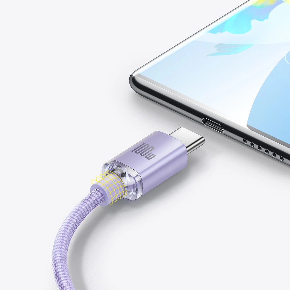 Baseus Crystal Shine Series cable USB cable for fast charging and data transfer USB Type A - USB Type C 100W 1.2m purple (CAJY000405)_14