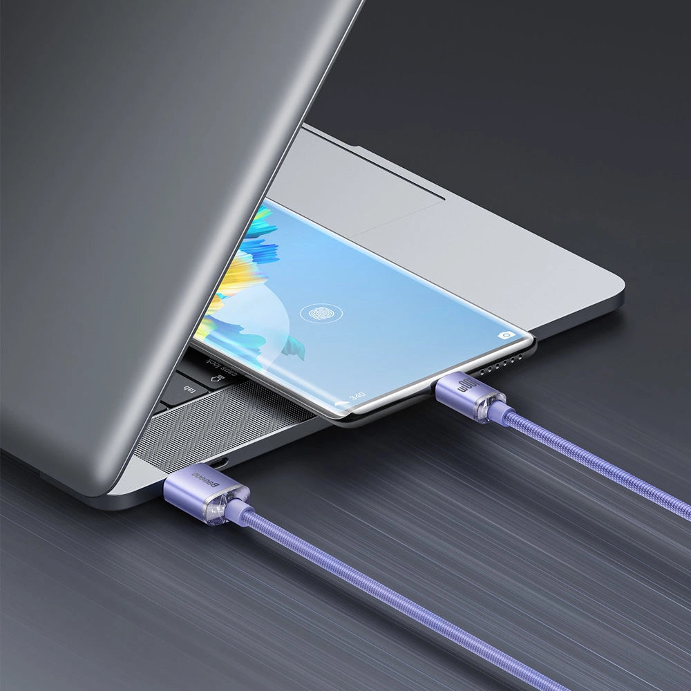 Baseus Crystal Shine Series cable USB cable for fast charging and data transfer USB Type A - USB Type C 100W 1.2m purple (CAJY000405)_16