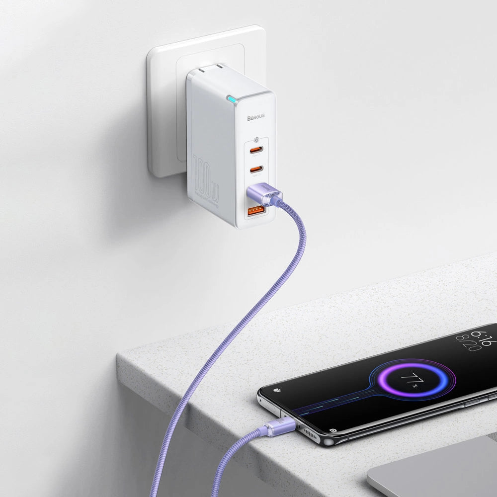 Baseus Crystal Shine Series cable USB cable for fast charging and data transfer USB Type A - USB Type C 100W 1.2m purple (CAJY000405)_17