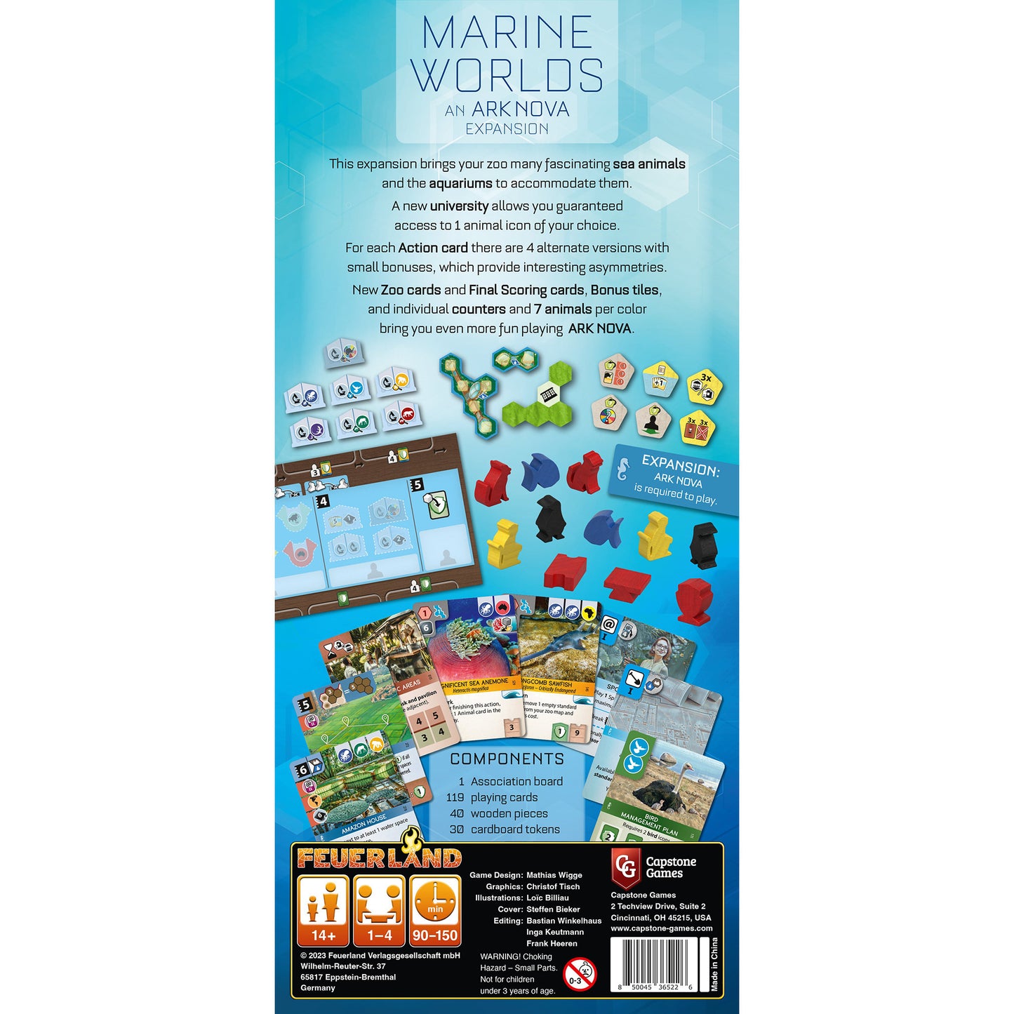 Expansão Ark Nova Marine Worlds Pegasus Jogo de Tabuleiro Inglês