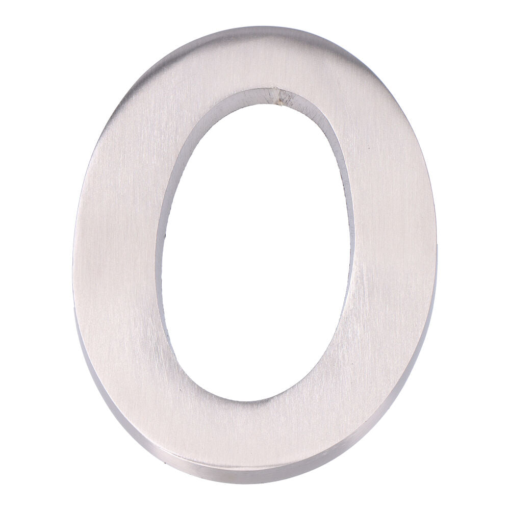 NÃºmero 0 niquel mate 10cm fixaÃ§Ã£o invisivel_0