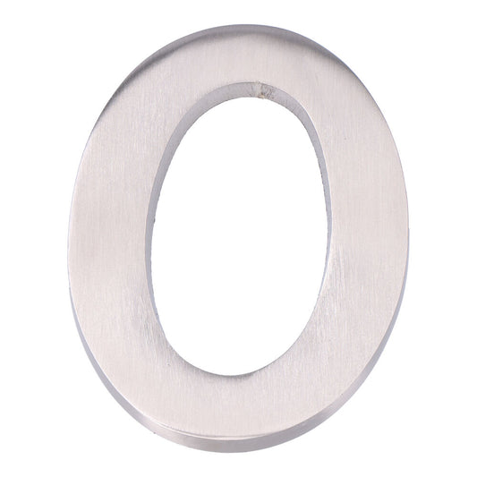 NÃºmero 0 niquel mate 10cm fixaÃ§Ã£o invisivel_0