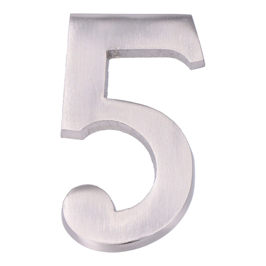 NÃºmero 5 niquel mate 10cm fixaÃ§Ã£o invisivel_0