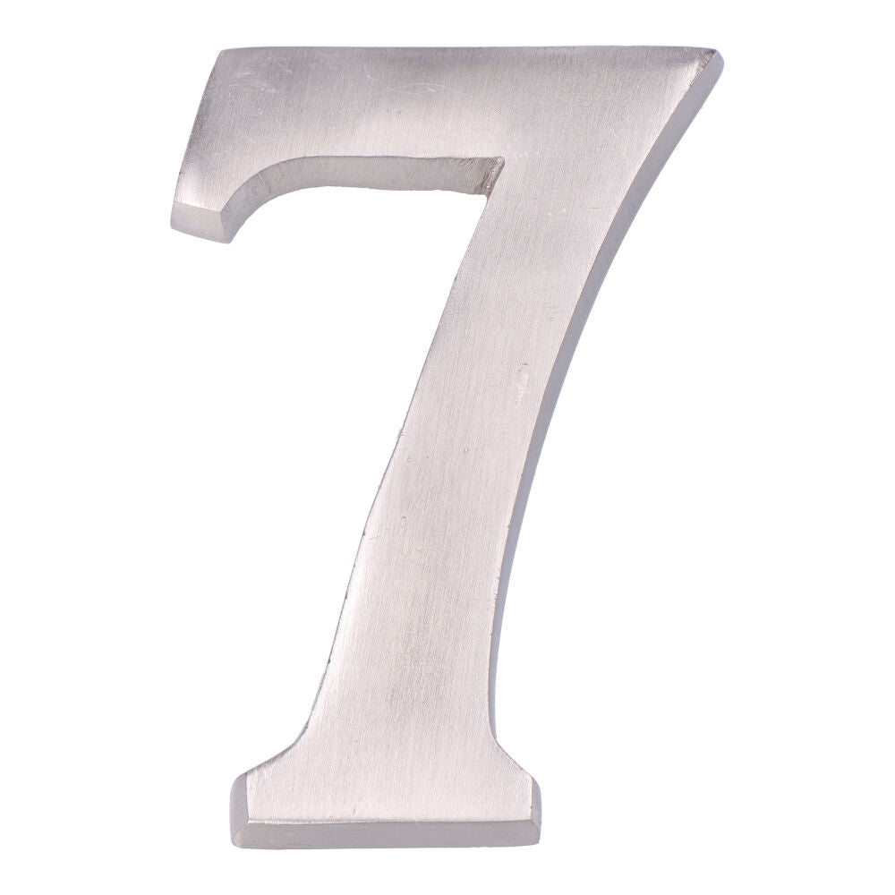 NÃºmero 7 niquel mate 10cm fixaÃ§Ã£o invisivel_0