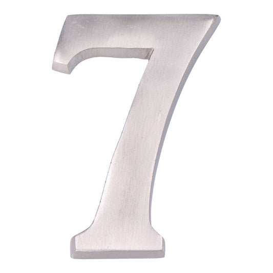 NÃºmero 7 niquel mate 10cm fixaÃ§Ã£o invisivel_0