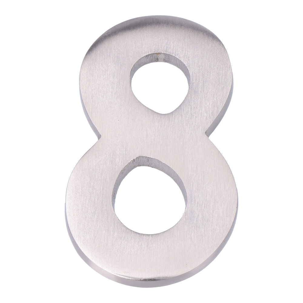 NÃºmero 8 nÃ­quel mate 10cm fixaÃ§Ã£o invisÃ­vel_0