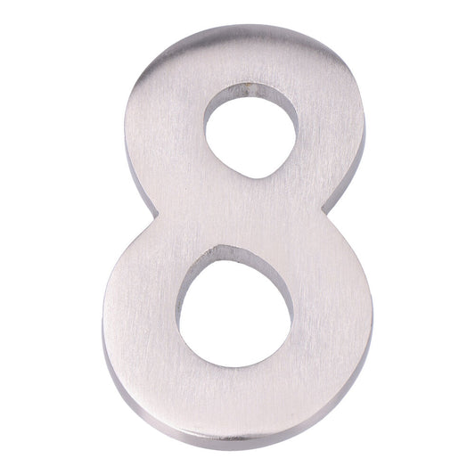 NÃºmero 8 nÃ­quel mate 10cm fixaÃ§Ã£o invisÃ­vel_0