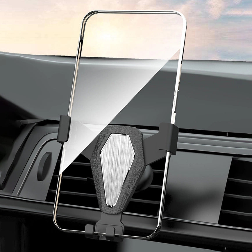Gravity smartphone car holder, silver (YC07)_3