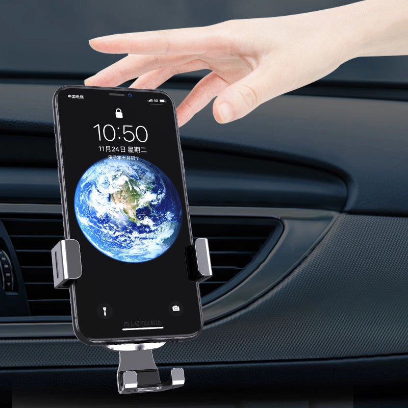 Gravity smartphone car holder, black air vent grille (YC08)_3