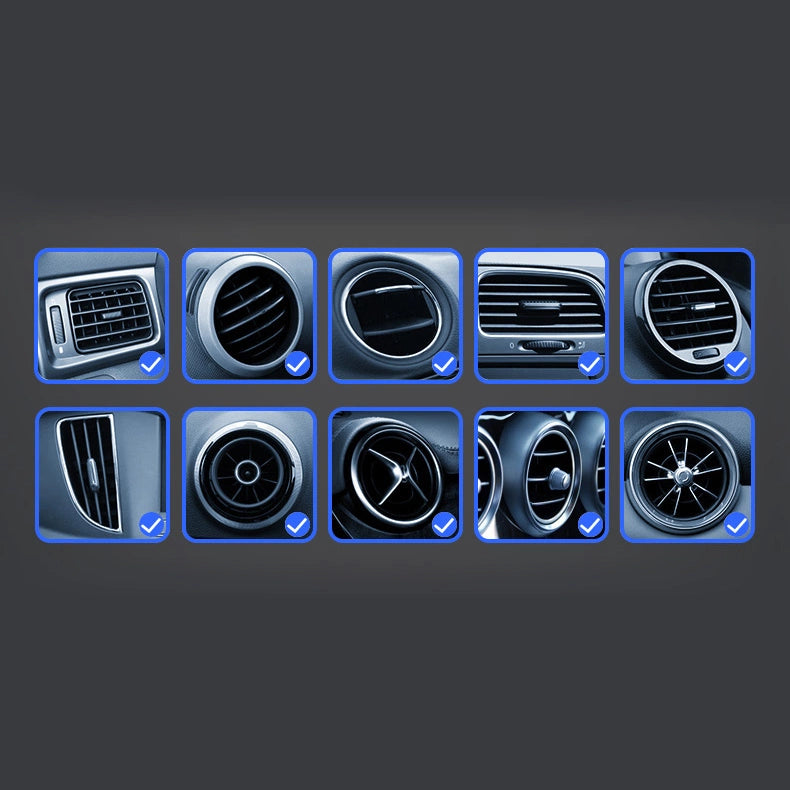 Gravity smartphone car holder, black air vent grille (YC08)_6