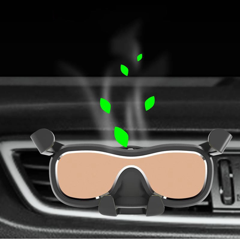 Gravity smartphone car holder for air vent with air freshener black (YC06)_3