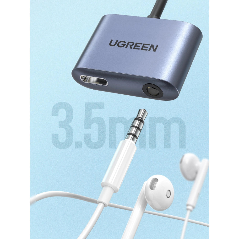 Ugreen audio adapter USB Type C (male) - USB Type C PD QC (female) + 3.5mm mini jack (female) gray (CM231)_15