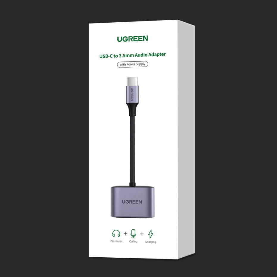 Ugreen audio adapter USB Type C (male) - USB Type C PD QC (female) + 3.5mm mini jack (female) gray (CM231)_4