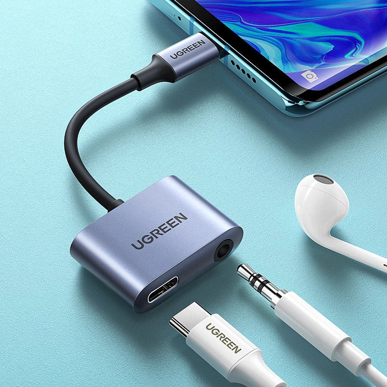 Ugreen audio adapter USB Type C (male) - USB Type C PD QC (female) + 3.5mm mini jack (female) gray (CM231)_7