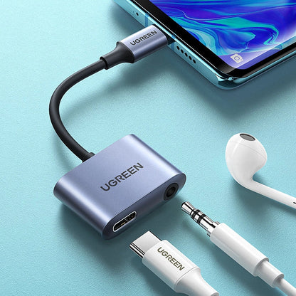 Ugreen audio adapter USB Type C (male) - USB Type C PD QC (female) + 3.5mm mini jack (female) gray (CM231)_7