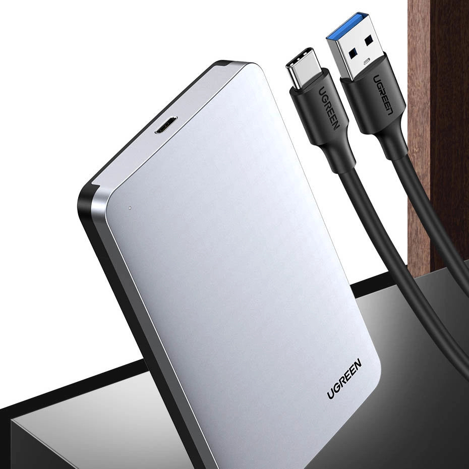 Ugreen CM300 70498 bay for 2.5&#39;&#39; SATA 3.0 6Gbps hard drive - gray + USB-C - USB-A cable 0.5m_2
