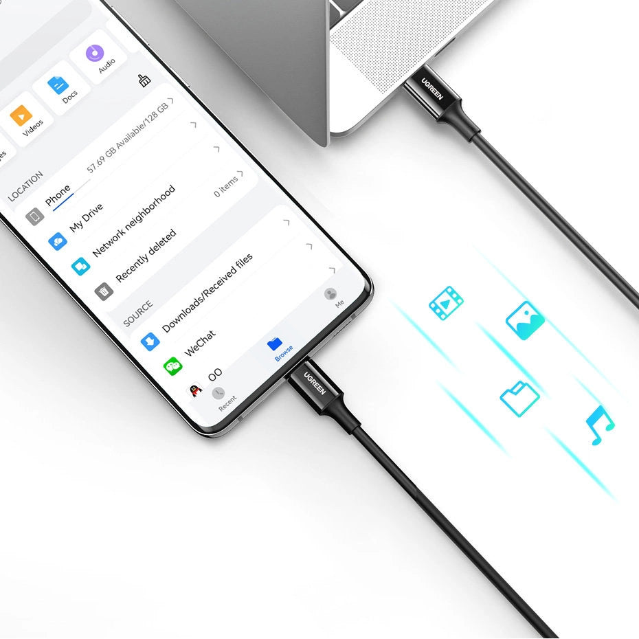 Ugreen cable USB Type C (male) to Type C (male) cable 1m white (US300)_7