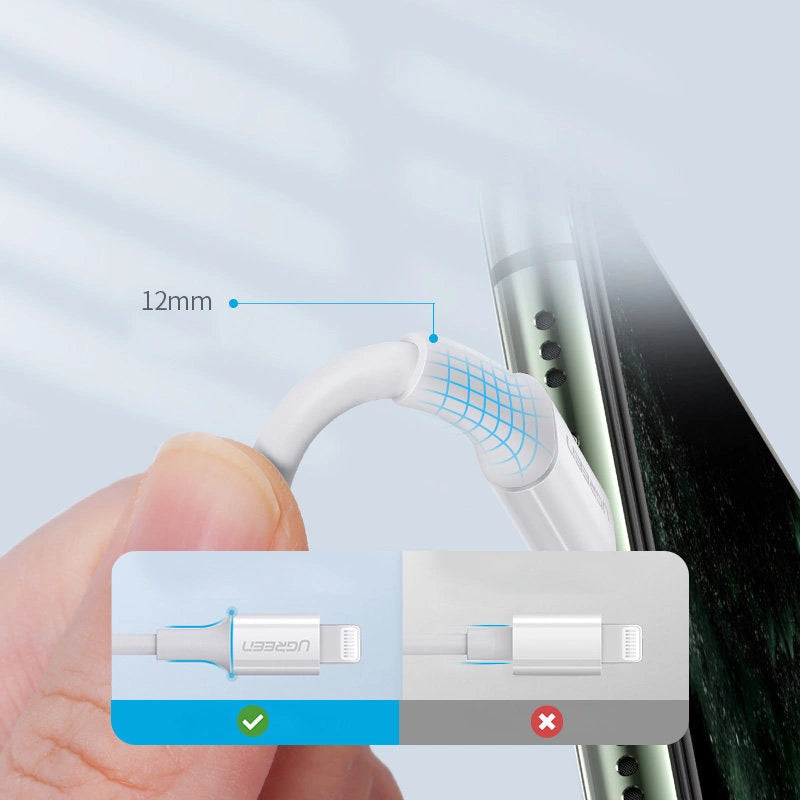 Ugreen US171 Lightning - USB-C MFi PD cable 20W 3A 480Mb/s 0.5m - white_6