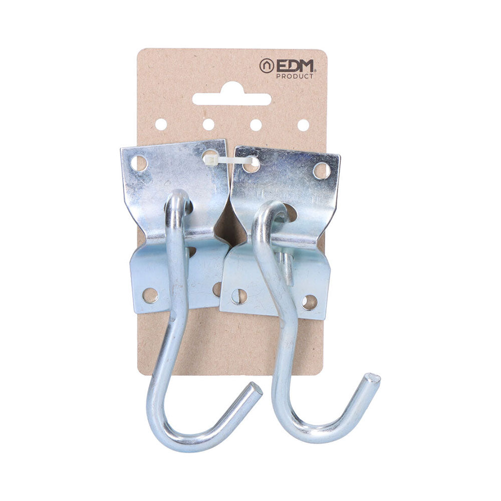2 unid. placa com gancho de cabide para rede 70x45mm cromada_0