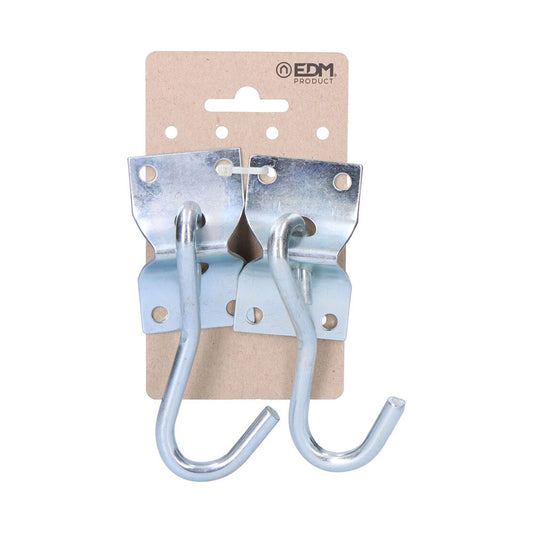 2 unid. placa com gancho de cabide para rede 70x45mm cromada_0