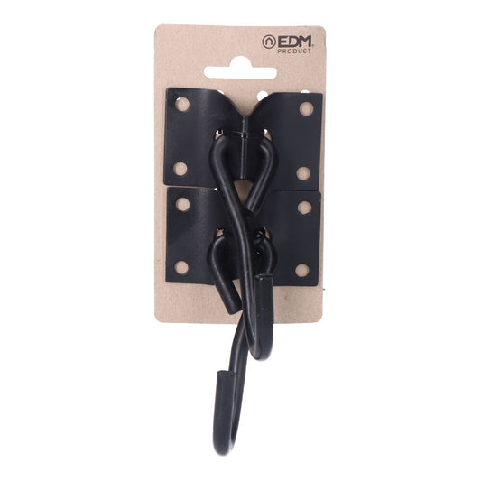 2 unid. placa com gancho de cabide para rede 70x45mm preta_0