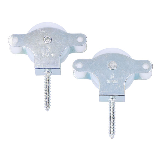 Pack 2 unid. poleia nylon 40 mm parafuso madeira_0