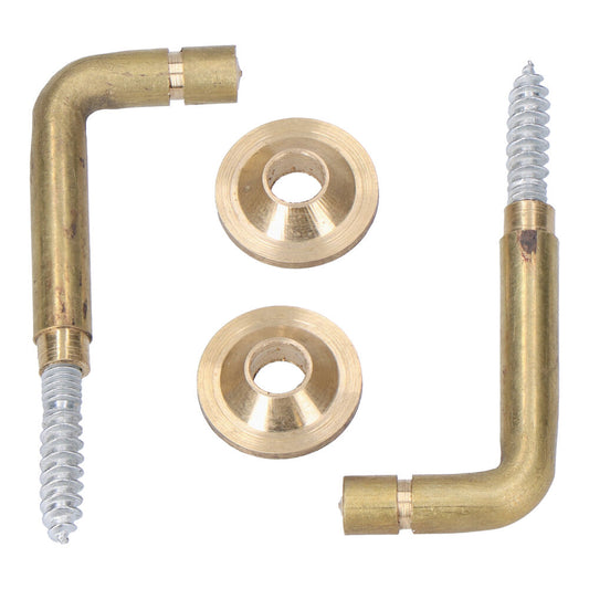2 ganchos torneados latÃ£o 30 mm. recolha de cortinas_0