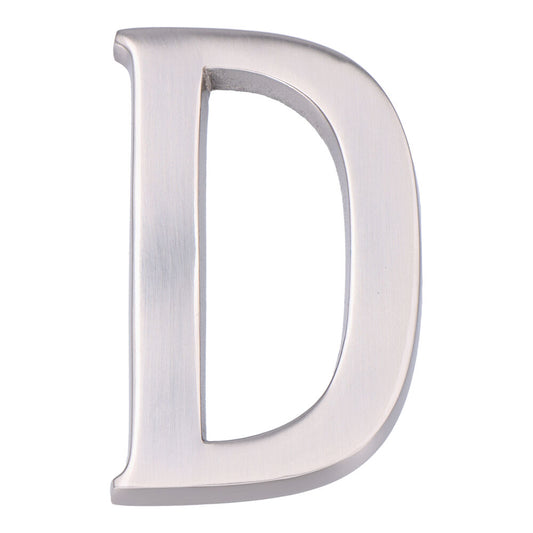 Letra d niquel mate 10cm fixaÃ§Ã£o invisÃ­vel edm_0