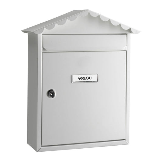 Caixa de correio individual exterior, mÃ©dia, visit, aÃ§o, branco, 30 x 11 x 36 cm_0