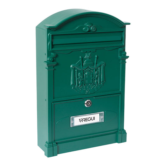 Caixa de correio individual exterior mÃ©dia, residÃªncia, alumÃ­nio, verde, 26 x 9 x 42 cm_0