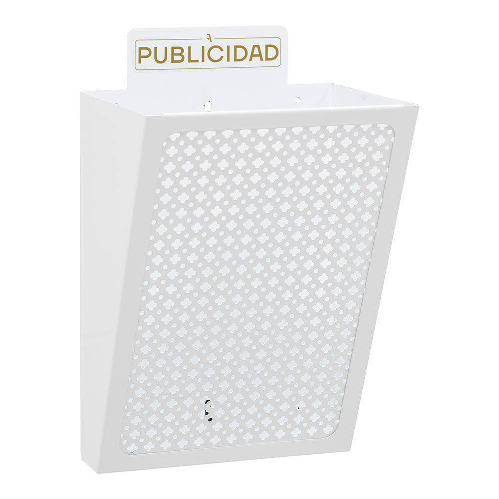 E2304 cesta de publicidade, aÃ§o, branco, 22 x 19 x 35,5 cm_0