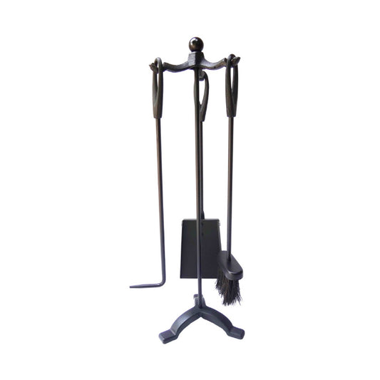 Kit de lareira deluxe cor preto. 3 peÃ§as edm_0